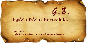 Gyárfás Bernadett névjegykártya